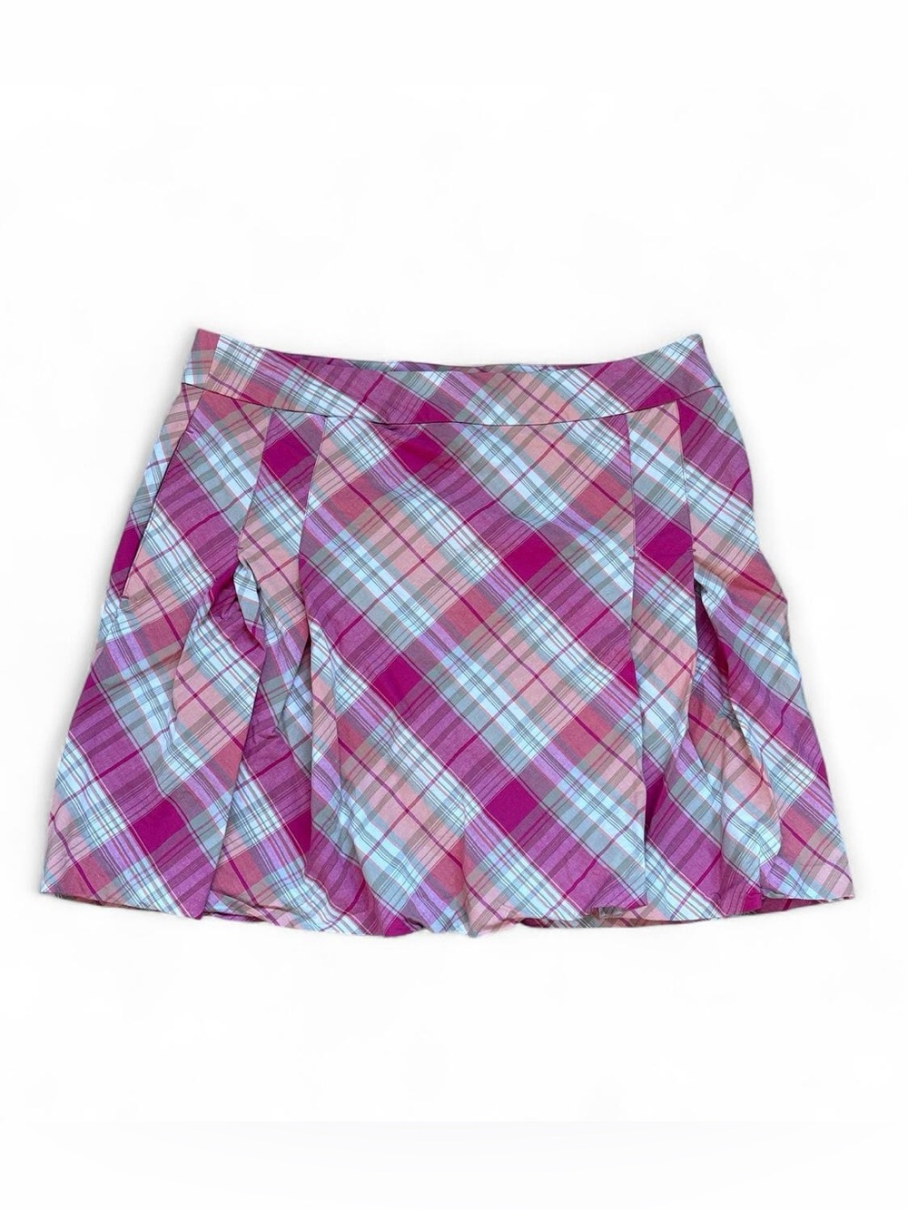 Vintage Izod XFG Pink Plaid Pleated Golf Skort